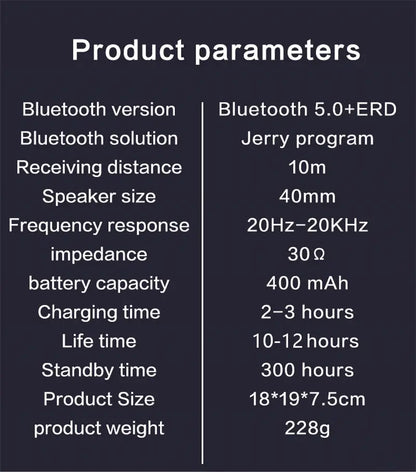 Dragon Wireless Bluetooth 5.0 Gaming Headset with TF card slot - DHM